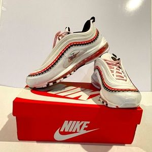 Nike Airmax 97 Sketch Logo white black and red
